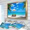 Designart - Turquoise Beach with Chairs - Seashore Photo Framed Canvas Print